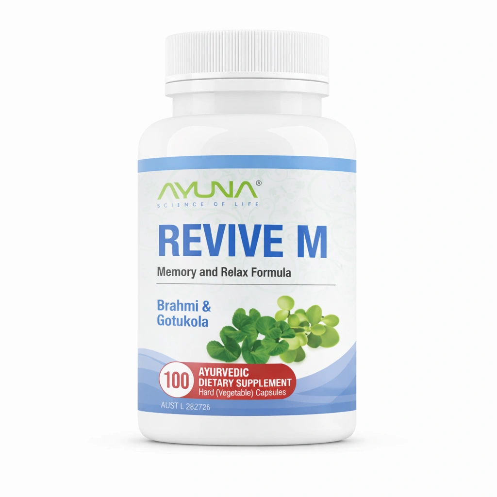 Revive-M Veg Capsules Australia | Ayurvedic Memory & Relax Formula | Ayur Healthcare